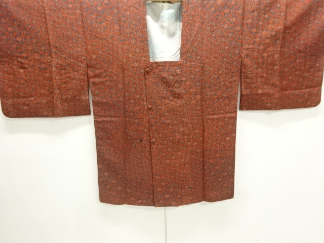 JAPANESE KIMONO / MICHIYUKI COAT / SILK / FLORAL ARABESQUE